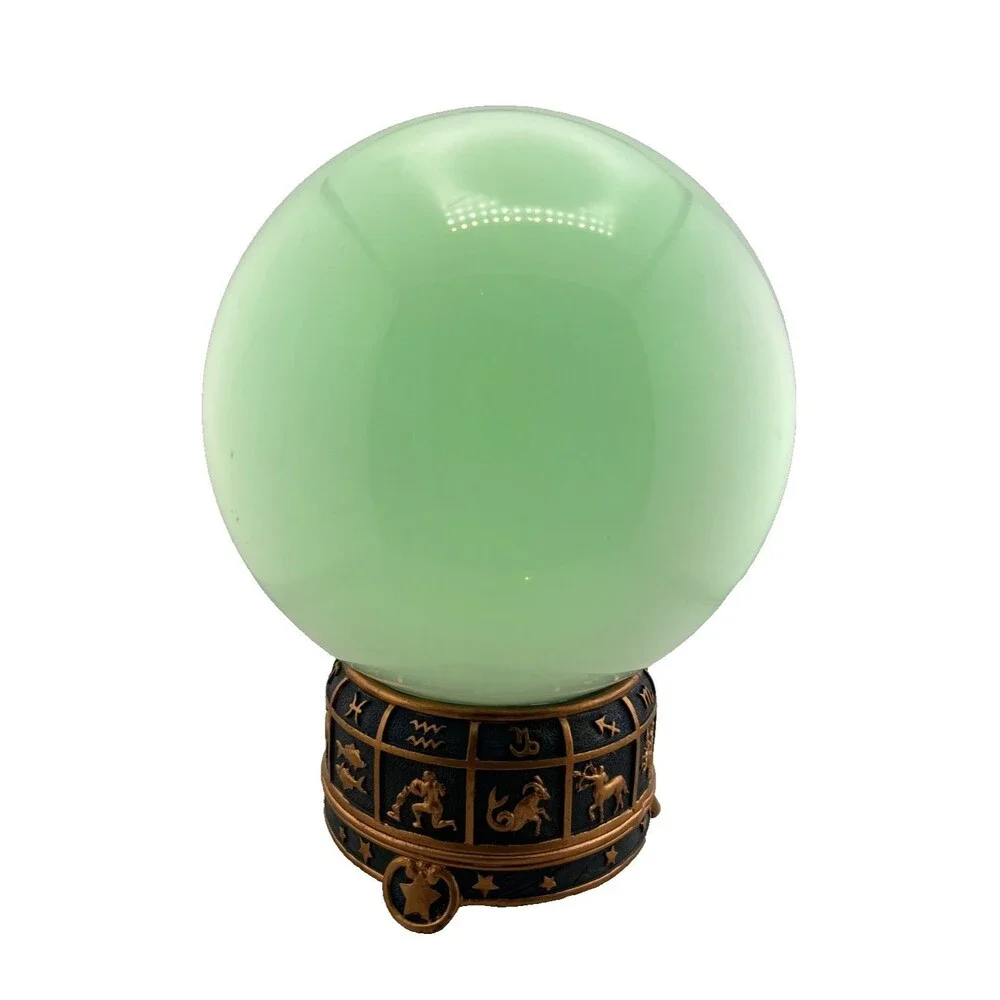 Spirit Tarot Light Up Crystal Ball Lamp Zodiac Astrology Celestial Halloween EUC